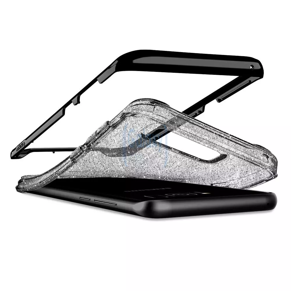 Чехол бампер Spigen Case Neo Hybrid Crystal Glitter для Samsung Galaxy S8 Space Quartz (Серый кварц)