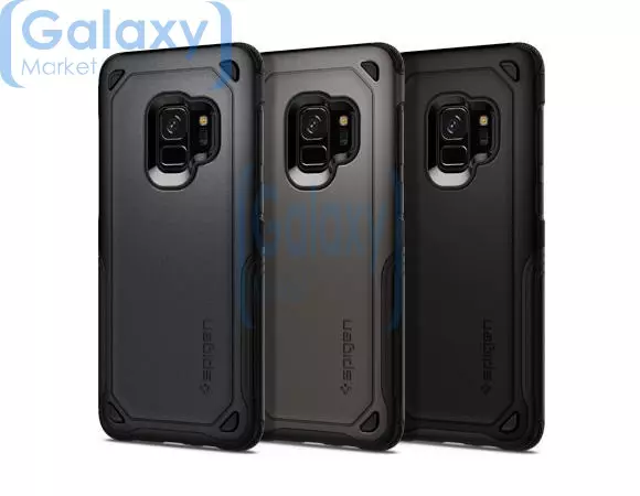 Чехол бампер Spigen Case Hybrid Armor Series для Samsung Galaxy S9 Plus Black (Черный)