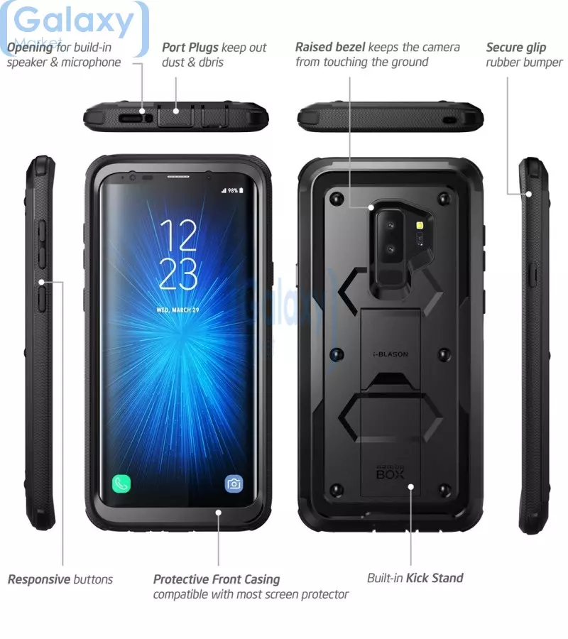 Чехол бампер i-Blason Armorbox Case для Samsung Galaxy S9 Plus Black (Черный)