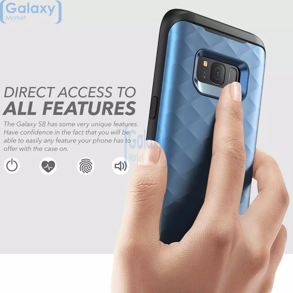 Чехол бампер Clayco Hera Full-Body Case with Screen Protector для Samsung Galaxy S8 Plus G955F Blue (Синий)
