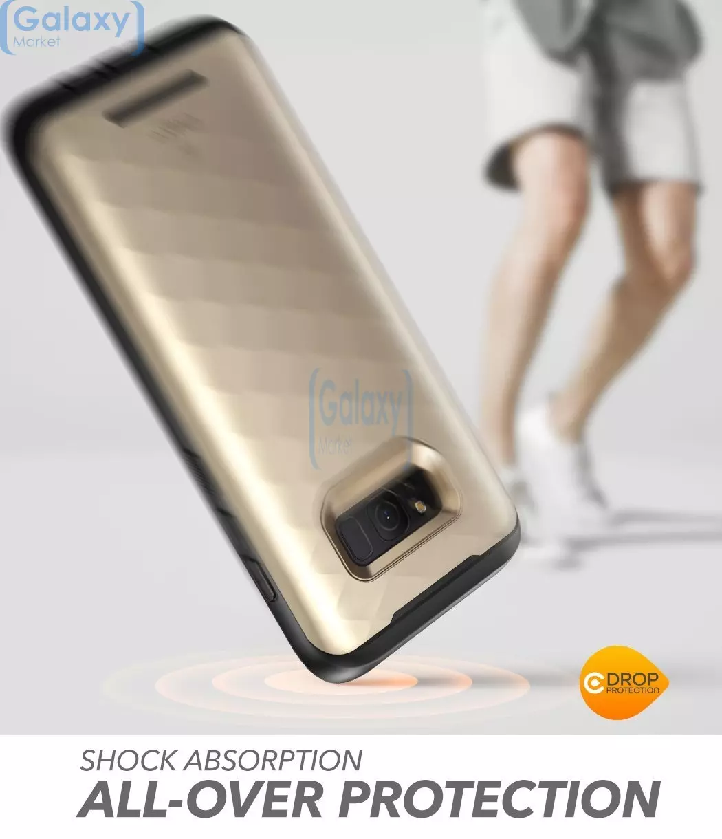 Чехол бампер Clayco Hera Full-Body Case with Screen Protector для Samsung Galaxy S8 Plus G955F Gold (Золотой)