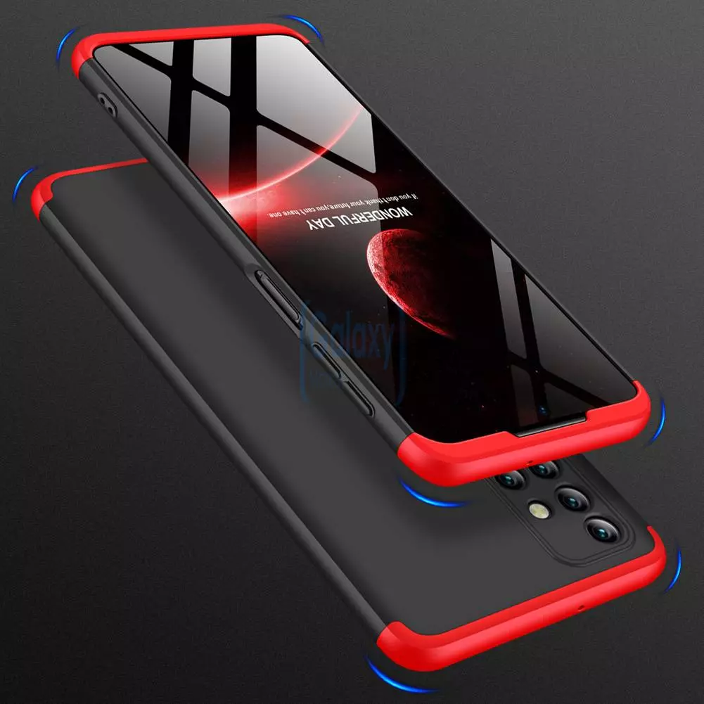 Чехол бампер GKK Dual Armor для Samsung Galaxy M31s Black\Red (Черный\Красный)
