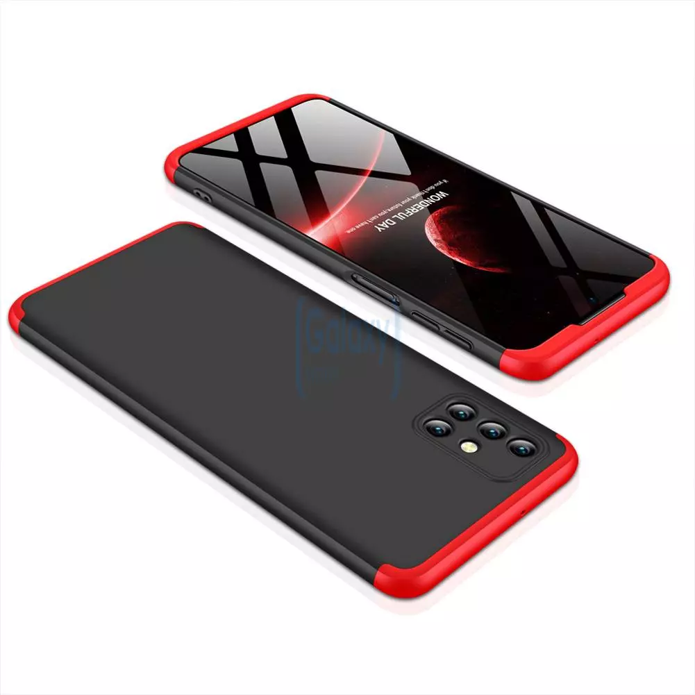 Чехол бампер GKK Dual Armor для Samsung Galaxy M31s Black\Red (Черный\Красный)