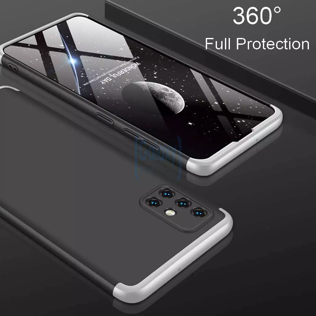 Чехол бампер GKK Dual Armor для Samsung Galaxy A51 Black\Silver (Черный\Серебристый)