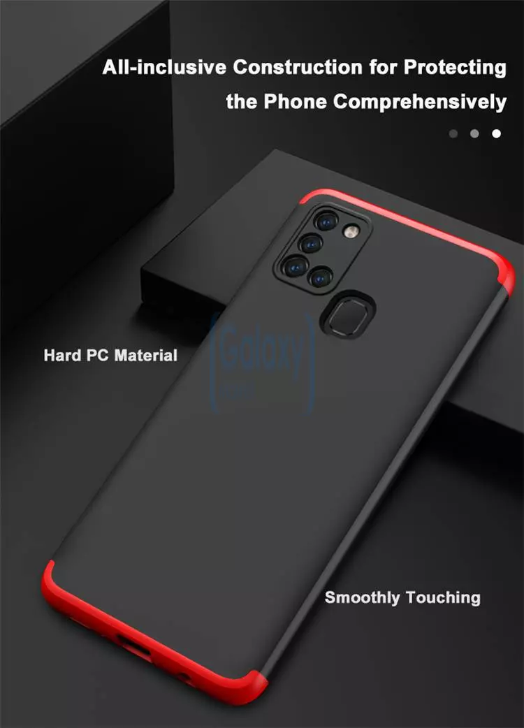 Чехол бампер GKK Dual Armor для Samsung Galaxy A21s Black\Red (Черный\Красный)
