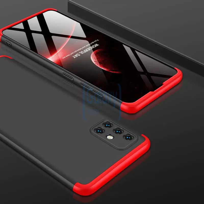 Чехол бампер GKK Dual Armor для Samsung Galaxy A31 Black\Red (Черный\Красный)