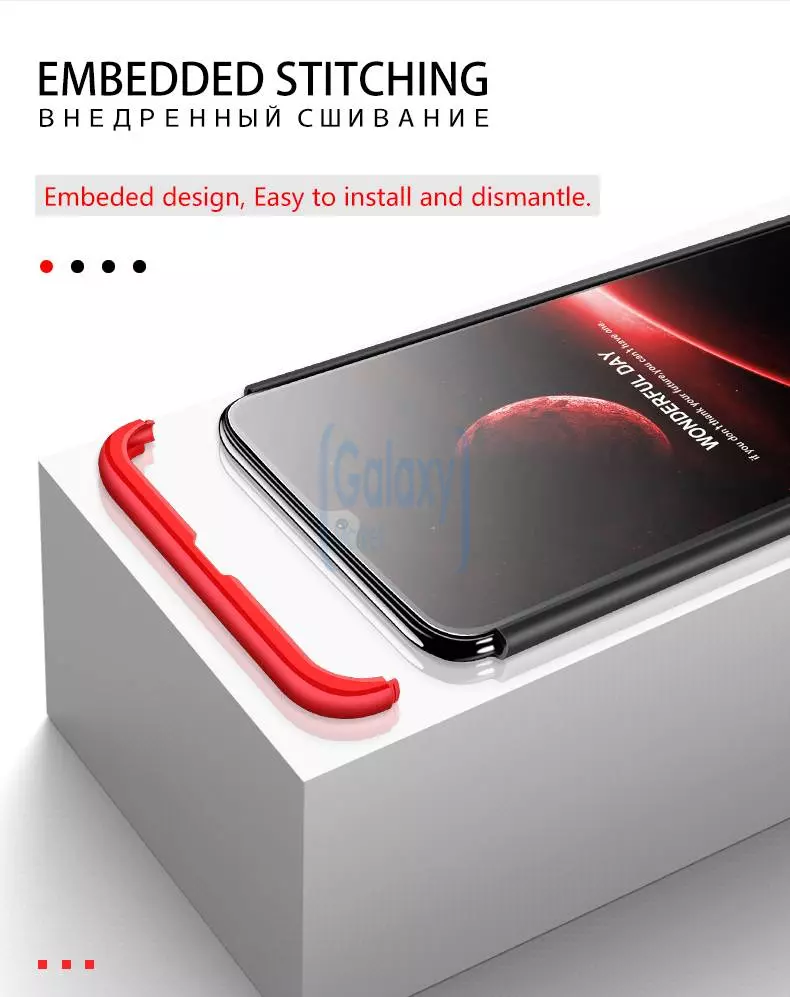 Чехол бампер GKK Dual Armor для Samsung Galaxy A30s Black\Red (Черный\Красный)