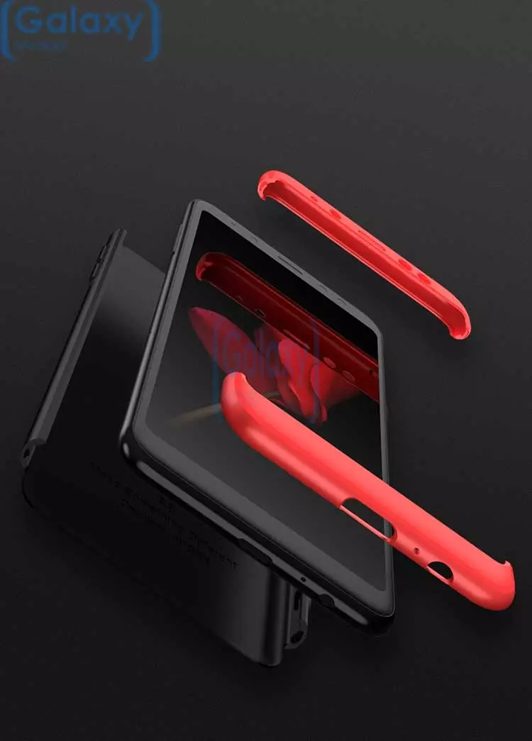 Чехол бампер GKK Dual Armor Case для Samsung Galaxy A8 Black\Red (Черный\Красный)