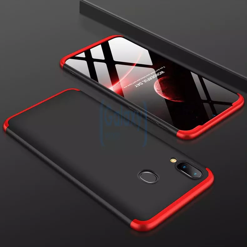 Чехол бампер GKK Dual Armor Case для Samsung Galaxy A30 (2019) Black\Red (Черный\Красный)