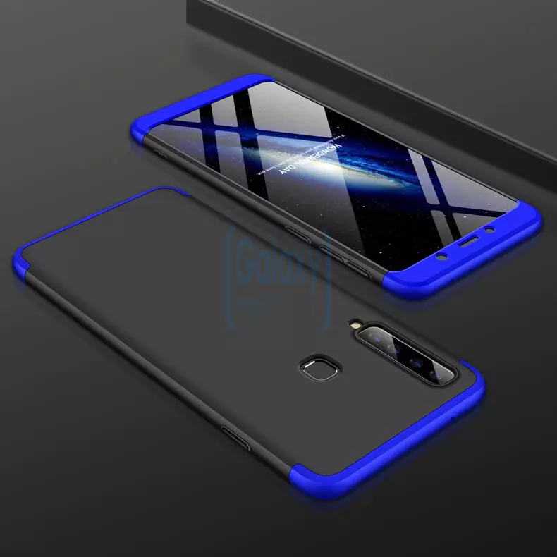 Чехол бампер GKK Armor Dual Case для Samsung Galaxy A9 2018 Black\Blue (Черный/Синий)