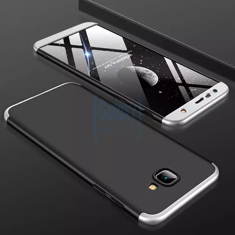 Чехол бампер GKK Dual Armor Case для Samsung Galaxy J4 Plus (2018) Black\Silver (Черный\Серебристый)