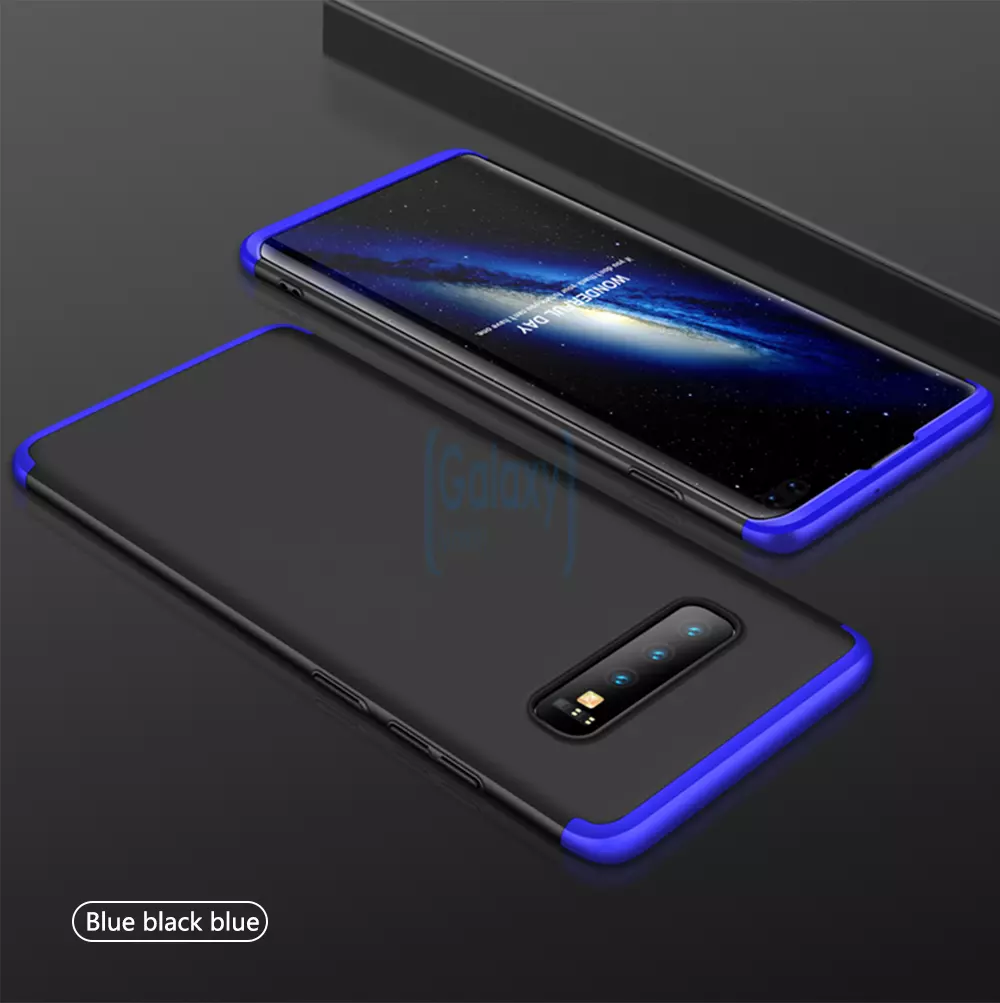 Чехол бампер GKK Dual Armor Case для Samsung Galaxy S10 Black\Blue (Черный\Синий)
