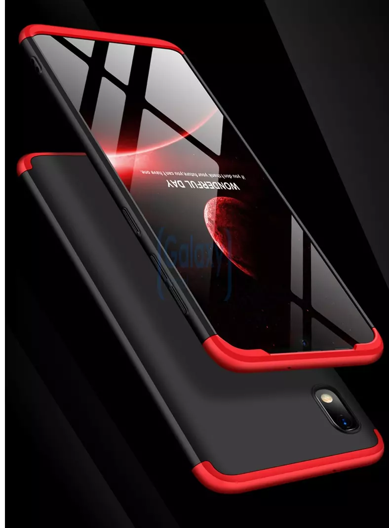 Чехол бампер GKK Dual Armor Case для Samsung Galaxy A6 Plus 2018 Black\Silver (Черный\Серебристый)