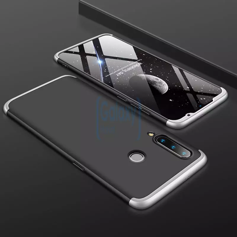 Чехол бампер GKK Dual Armor Case для Samsung Galaxy A40s Black\Silver (Черный\Серебристый)