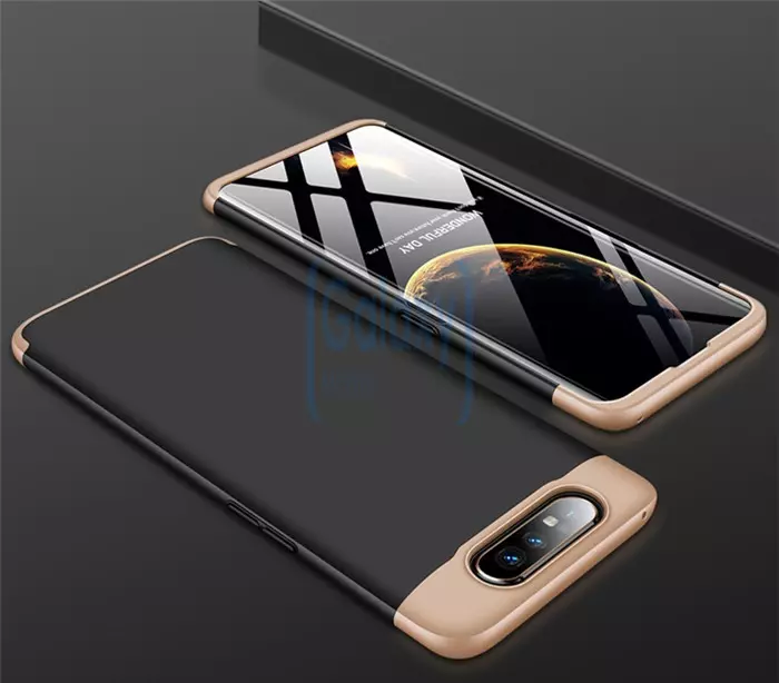 Чехол бампер GKK Dual Armor для Samsung Galaxy A90 Black\Gold (Черный\Золотой)