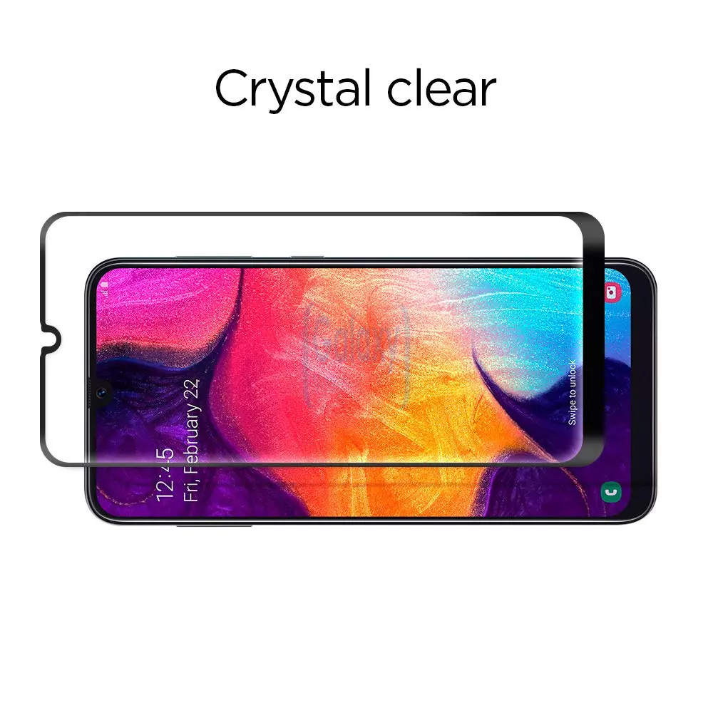 Защитное стекло Spigen Screen Protector Tempered Glass для Samsung Galaxy A50 Black (Черный)
