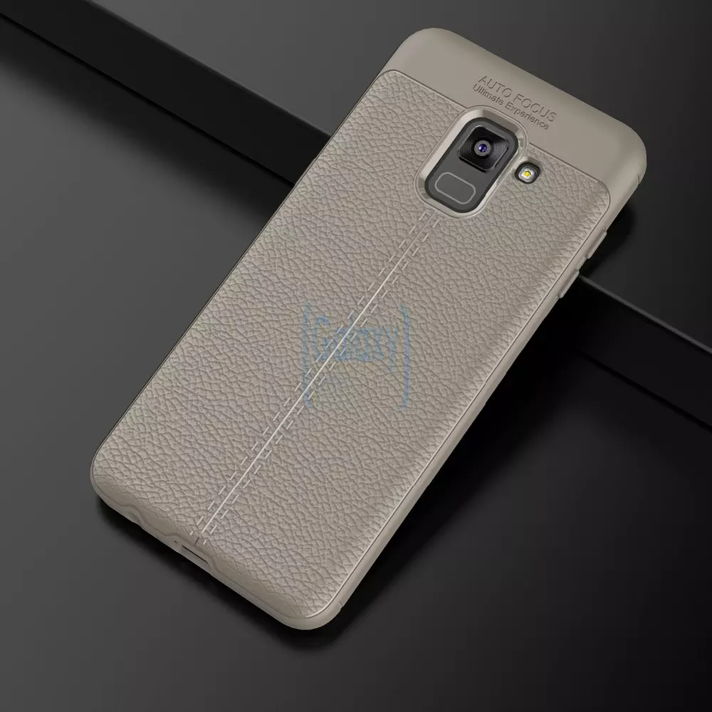 Чехол бампер Anomaly Leather Fit Series для Samsung Galaxy A8 Gray (Серый)