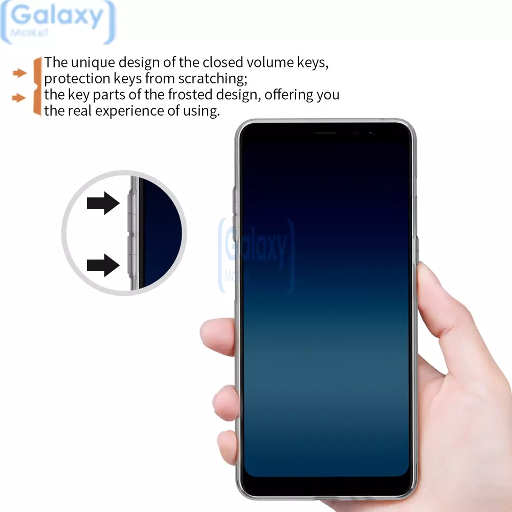 Чехол бампер Imak Shock Series для Samsung Galaxy A8 Plus Transparent (Прозрачный)