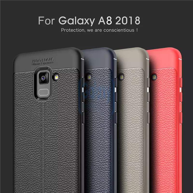 Чехол бампер Anomaly Leather Fit Series для Samsung Galaxy A8 Gray (Серый)