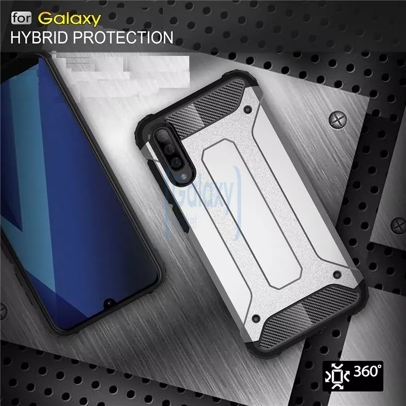 Чехол бампер Rugged Hybrid Tough Armor Case для Samsung Galaxy A30S Navy Blue (Синий)