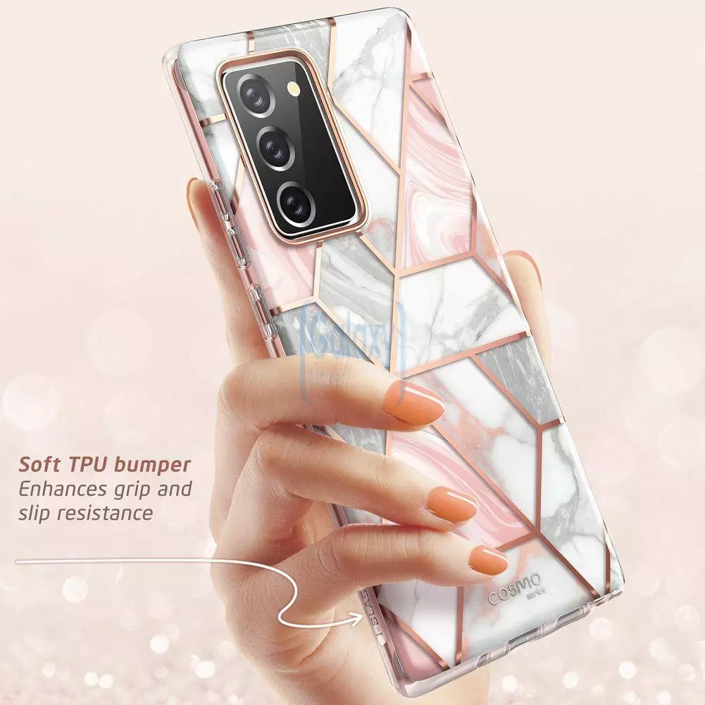 Чехол бампер i-Blason Cosmo для Samsung Galaxy Note 20 Marble Pink (Мрамор Розовый) 843439132344