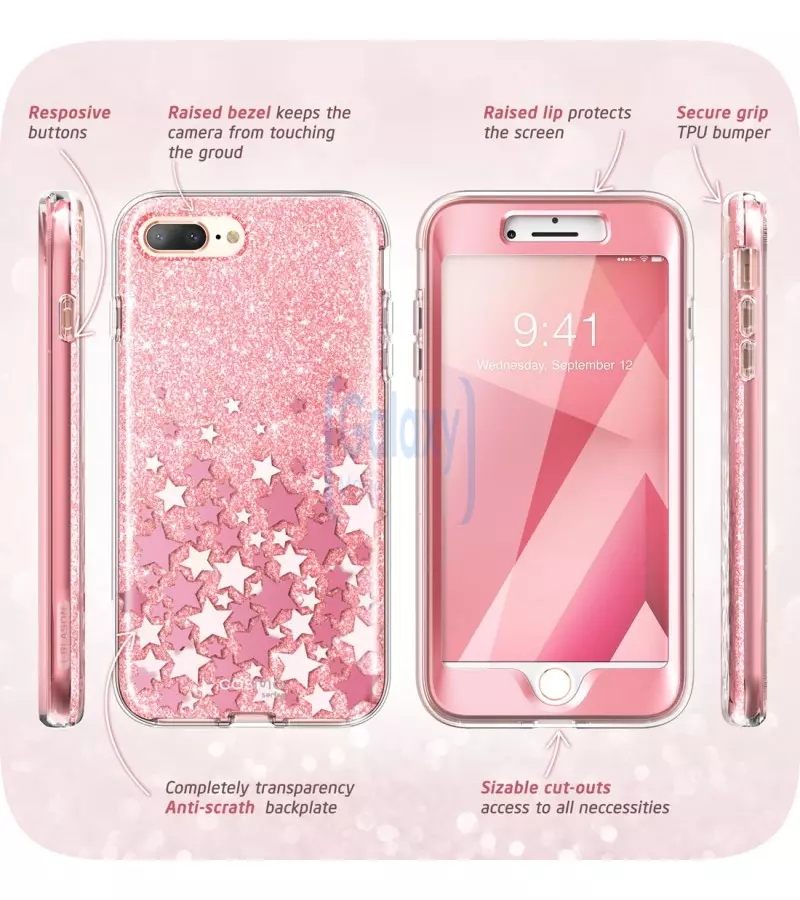 Чехол бампер i-Blason Cosmo Glitter для Samsung Galaxy S10 Pink (Розовый)