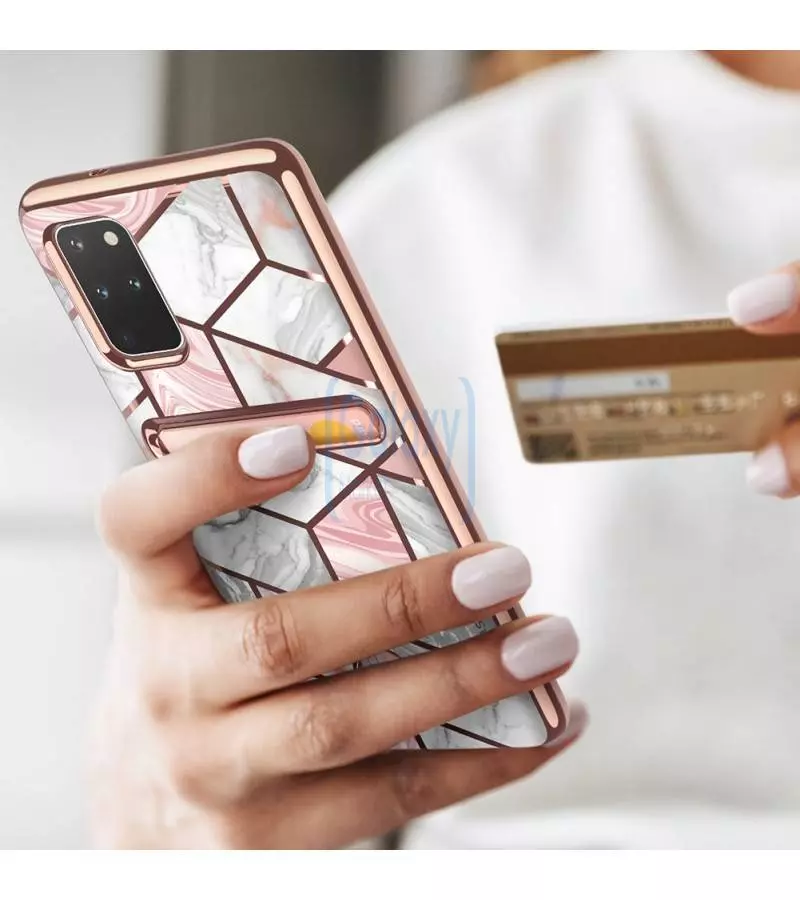 Чехол бампер i-Blason Cosmo Wallet для Samsung Galaxy S20 Plus Pink (Розовый)