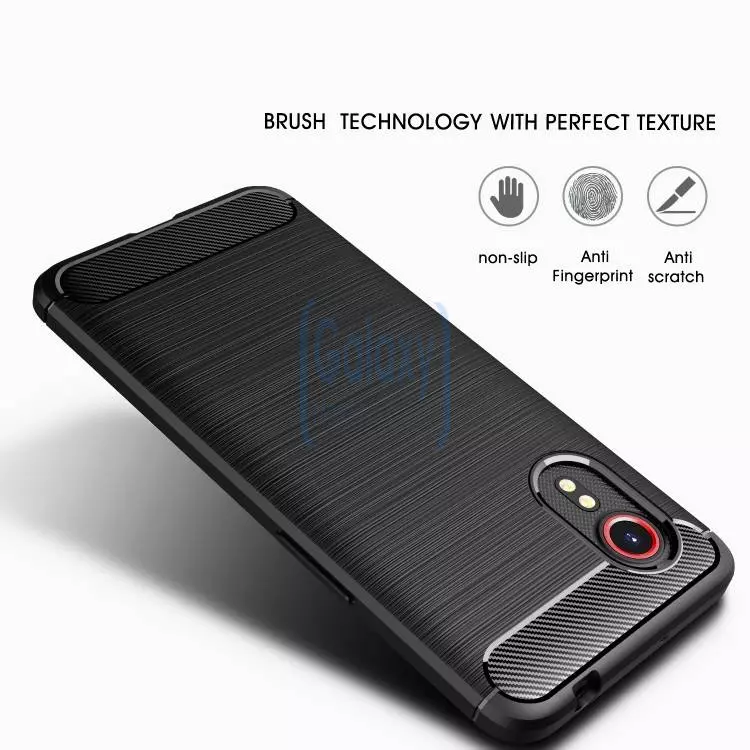 Чехол бампер для Samsung Galaxy Xcover 5 iPaky Carbon Fiber Red (Красный)