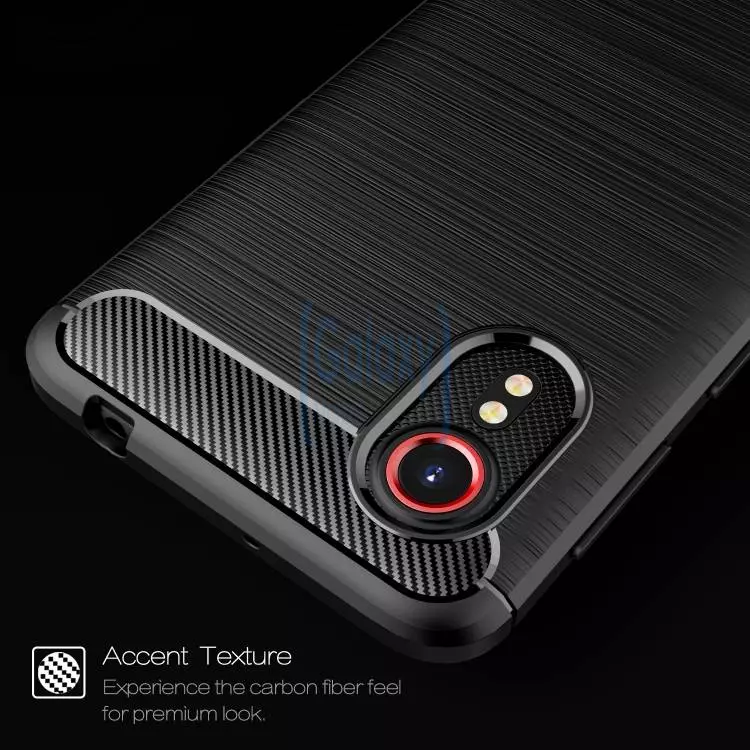 Чехол бампер для Samsung Galaxy Xcover 5 iPaky Carbon Fiber Red (Красный)
