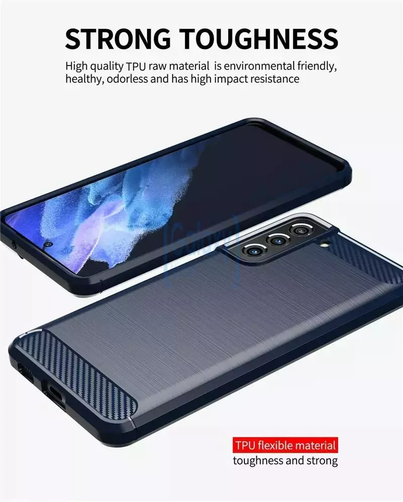 Протиударний чохол бампер для Samsung Galaxy S23 iPaky Carbon Fiber Black (Чорний)
