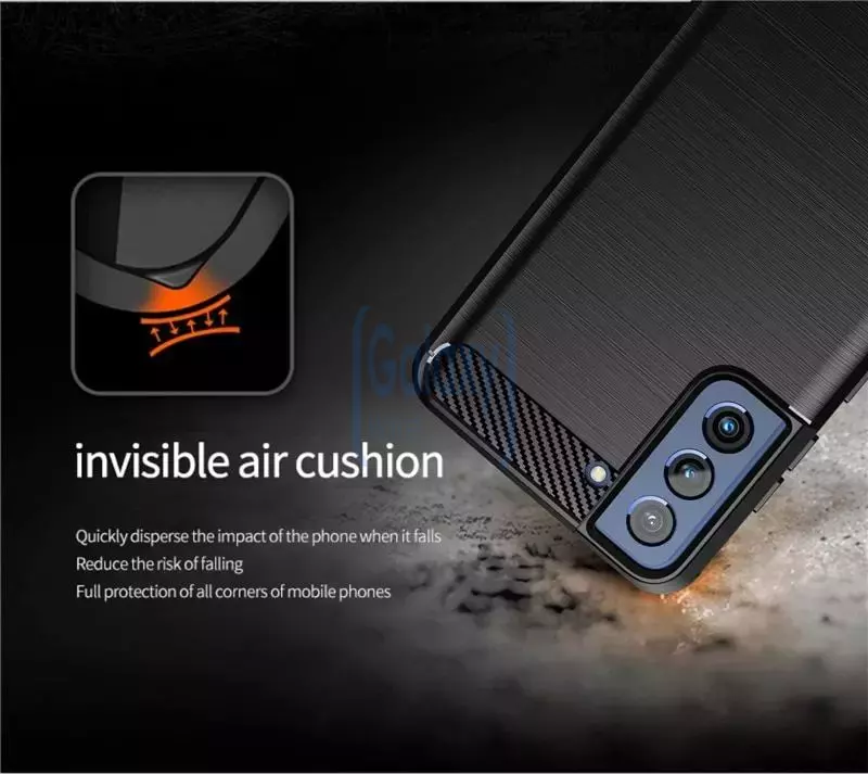 Протиударний чохол бампер для Samsung Galaxy S23 iPaky Carbon Fiber Black (Чорний)