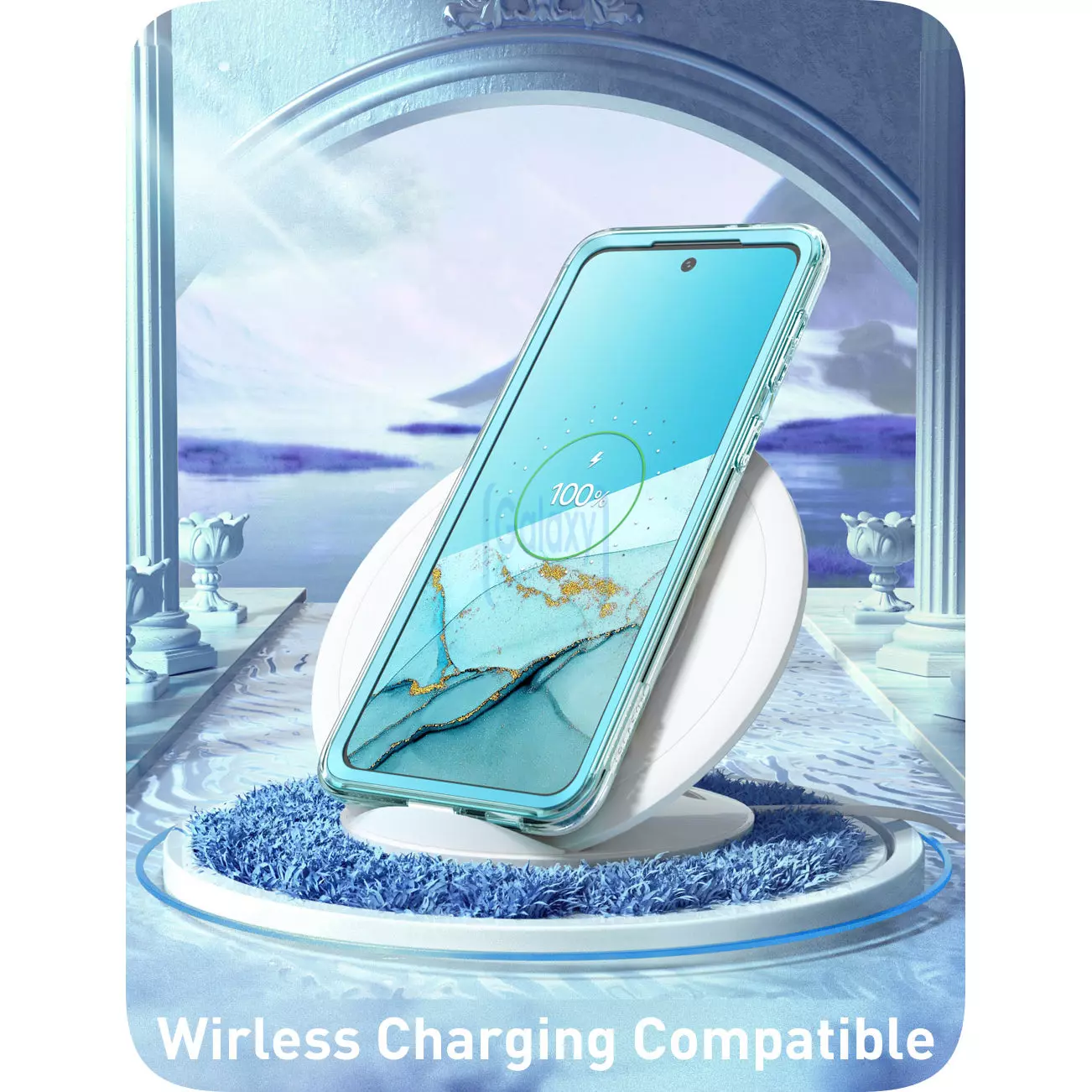 Протиударний чохол бампер i-Blason Cosmo для Samsung Galaxy S22 Plus Ocean Blue (Синій Мармур)