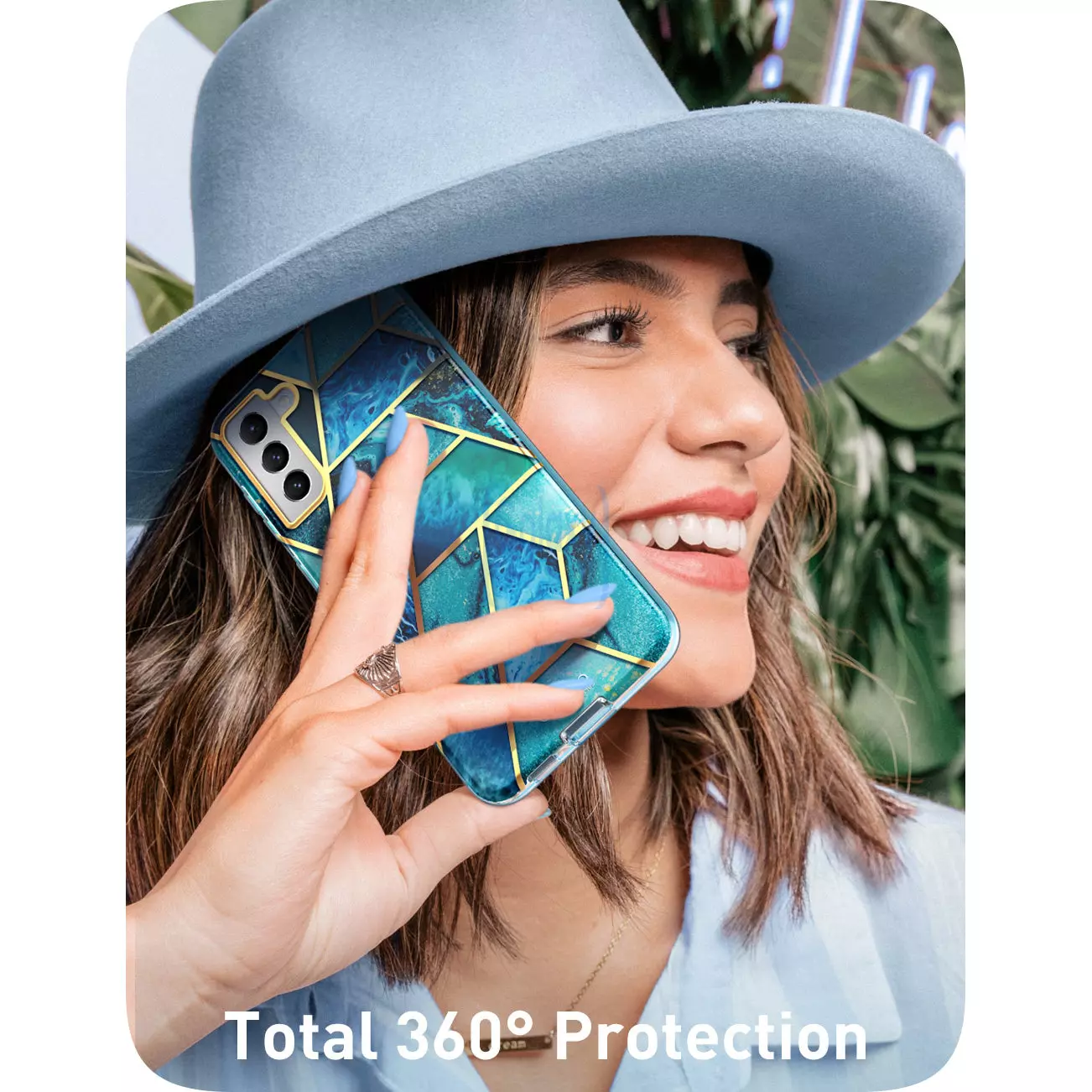 Протиударний чохол бампер i-Blason Cosmo для Samsung Galaxy S22 Plus Ocean Blue (Синій Мармур)