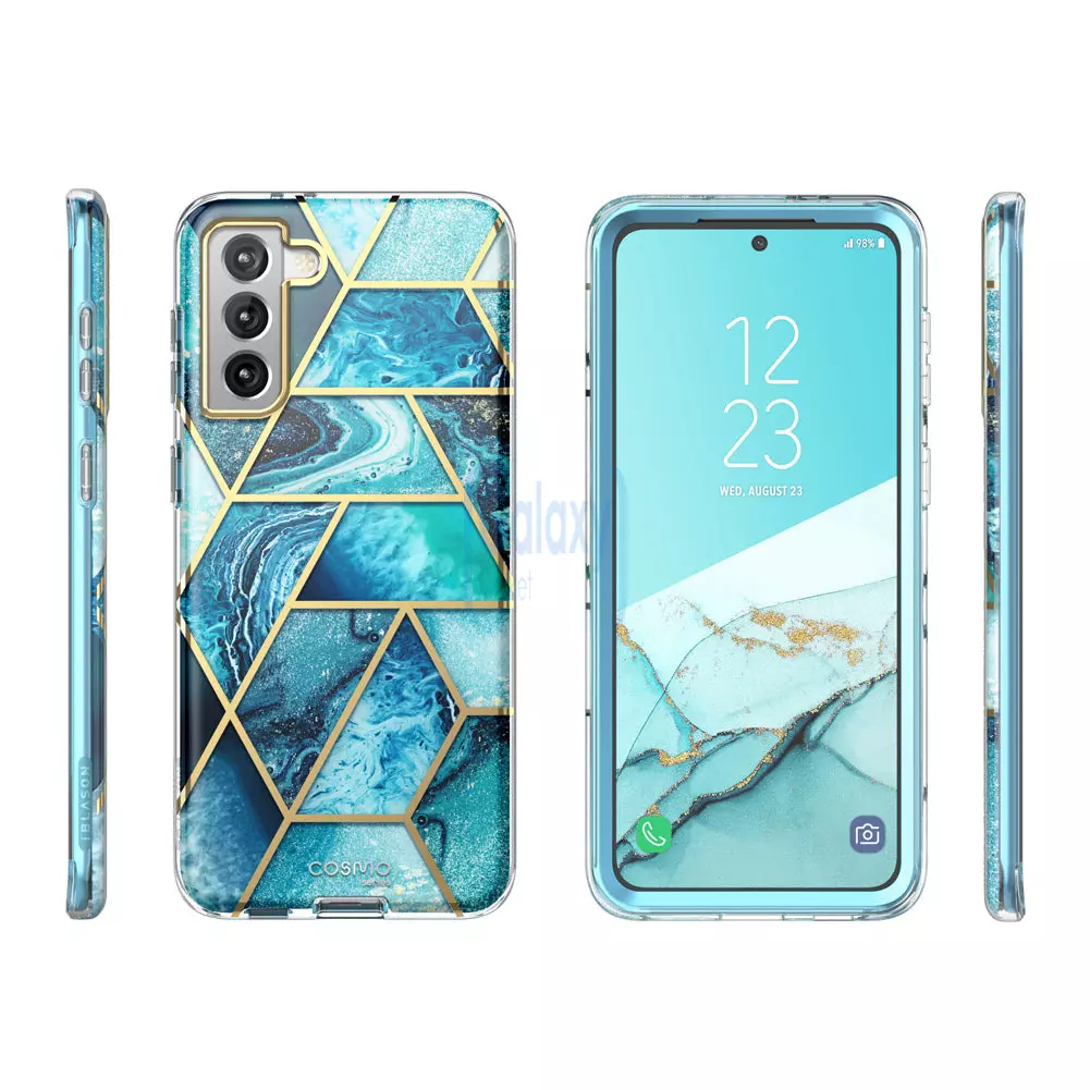 Протиударний чохол бампер i-Blason Cosmo для Samsung Galaxy S22 Plus Ocean Blue (Синій Мармур)