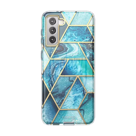 Протиударний чохол бампер i-Blason Cosmo для Samsung Galaxy S22 Plus Ocean Blue (Синій Мармур)
