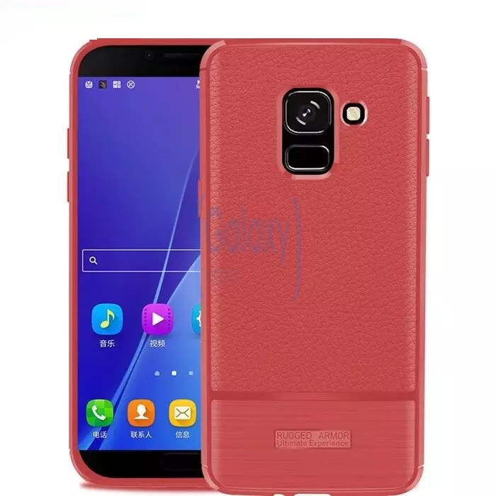 Чехол бампер IDOOLS Leather Fit Case для Samsung Galaxy A6 Plus 2018 Red (Красный)