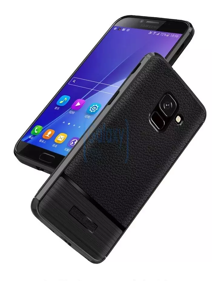 Чехол бампер IDOOLS Leather Fit Case для Samsung Galaxy A8 Plus 2018 Brown (Коричневый)