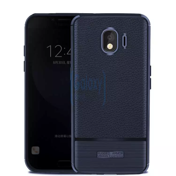 Чехол бампер IDOOLS Leather Fit Case для Samsung Galaxy J4 2018 J400F Navy Blue (Синий)