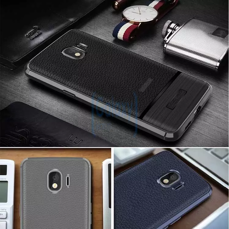Чехол бампер IDOOLS Leather Fit Case для Samsung Galaxy J4 2018 J400F Gray (Серый)