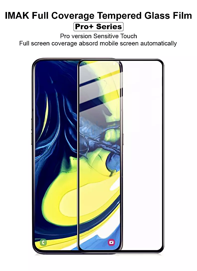 Защитное стекло Imak Full Cover Glass для Samsung Galaxy A80 Black (Черный)