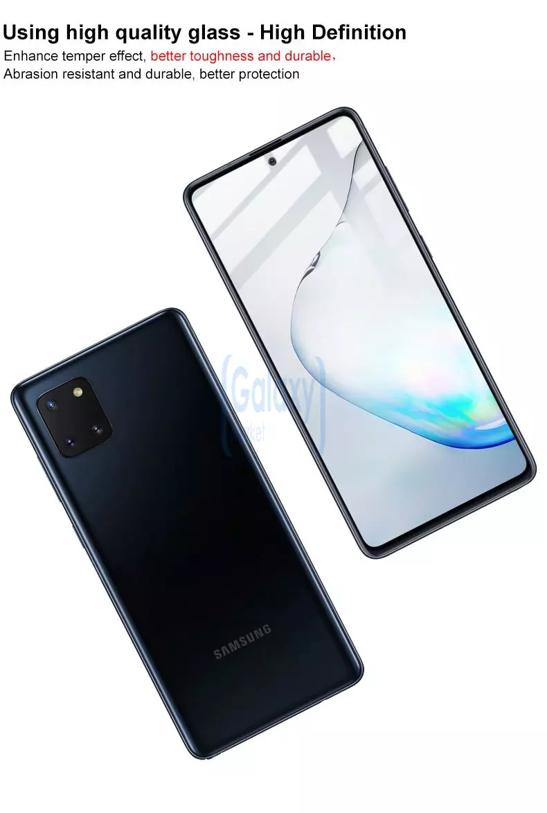 Защитное стекло Imak Full Cover Glass для Samsung Galaxy Note 10 Lite Black (Черный)