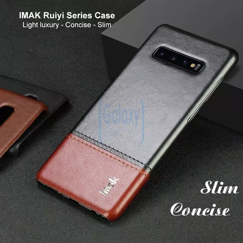 Чехол бампер Imak Leather Fit для Samsung Galaxy S10 Brown (Коричневый)