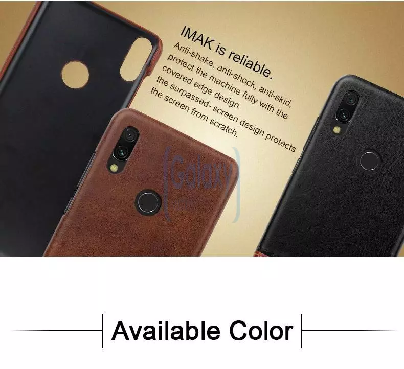 Чехол бампер Imak Leather Fit для Samsung Galaxy A10s Black\Brown (Черный\Коричневый)