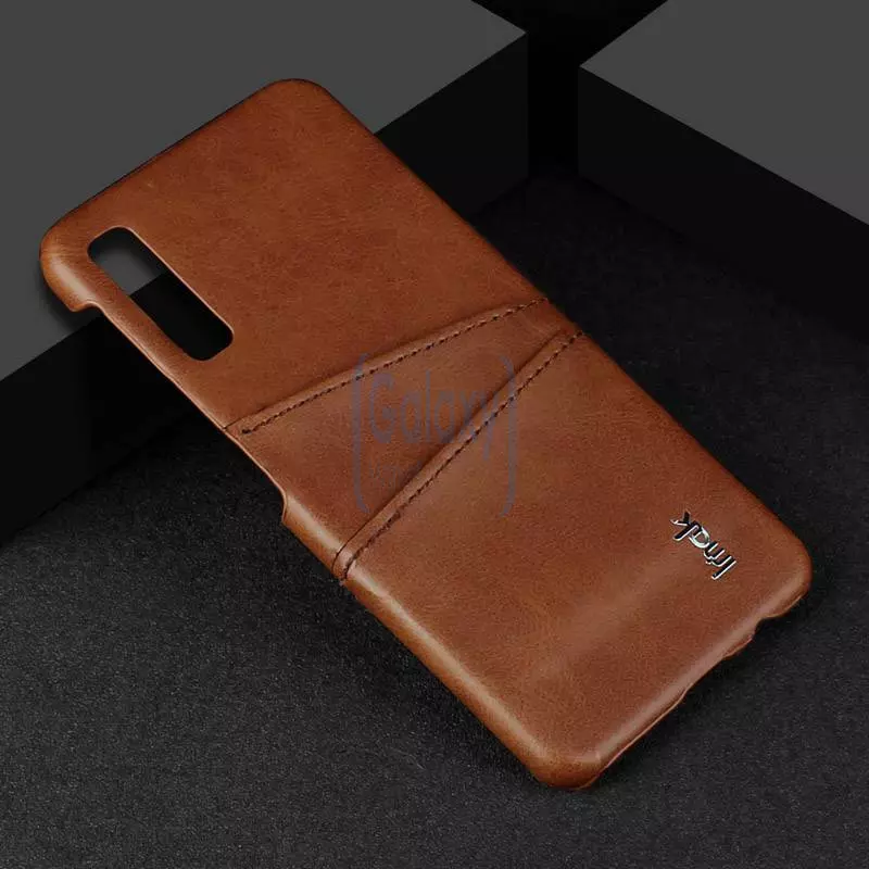 Чехол бампер Imak Leather Fit для Samsung Galaxy A7 2018 Card Brown (Коричневая карта)