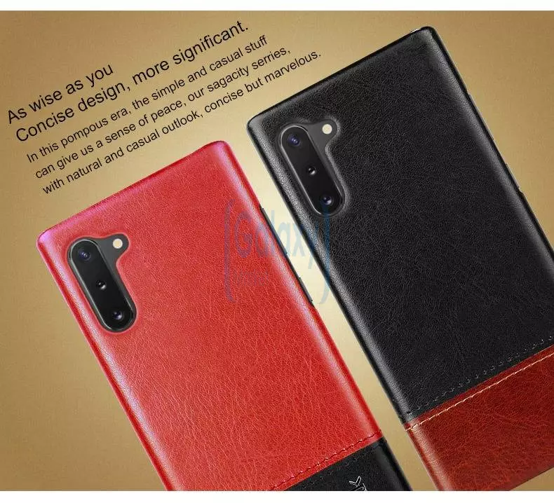 Чехол бампер Imak Leather Fit для Samsung Galaxy Note 10 Black\Brown (Черный\Коричневый)