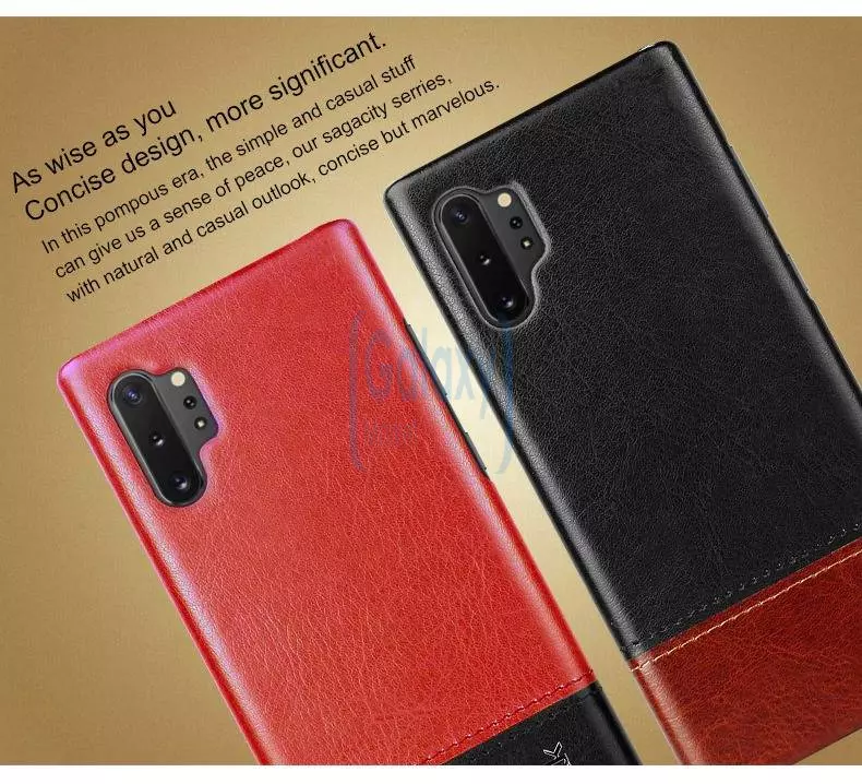 Чехол бампер Imak Leather Fit для Samsung Galaxy Note 10 Plus Black\Brown (Черный\Коричневый)