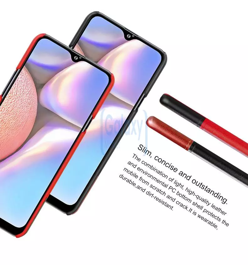 Чехол бампер Imak Leather Fit для Samsung Galaxy A20s Black\Brown (Черный\Коричневый)