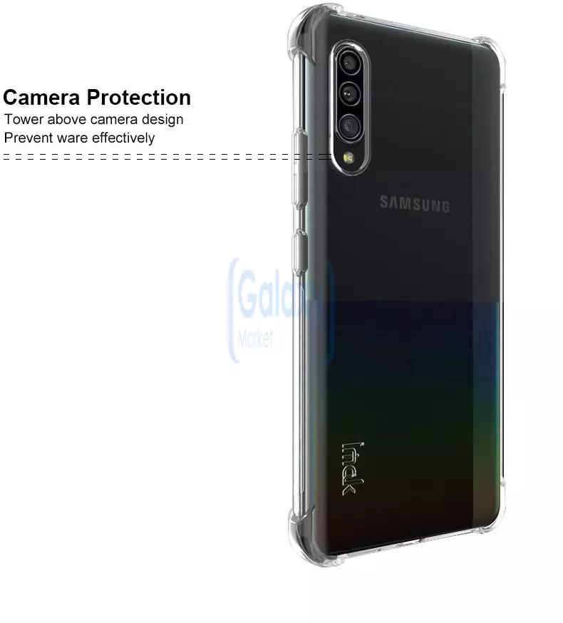 Чехол бампер Imak Shock-resistant для Samsung Galaxy A90 5G Matte black (Матовый черный)