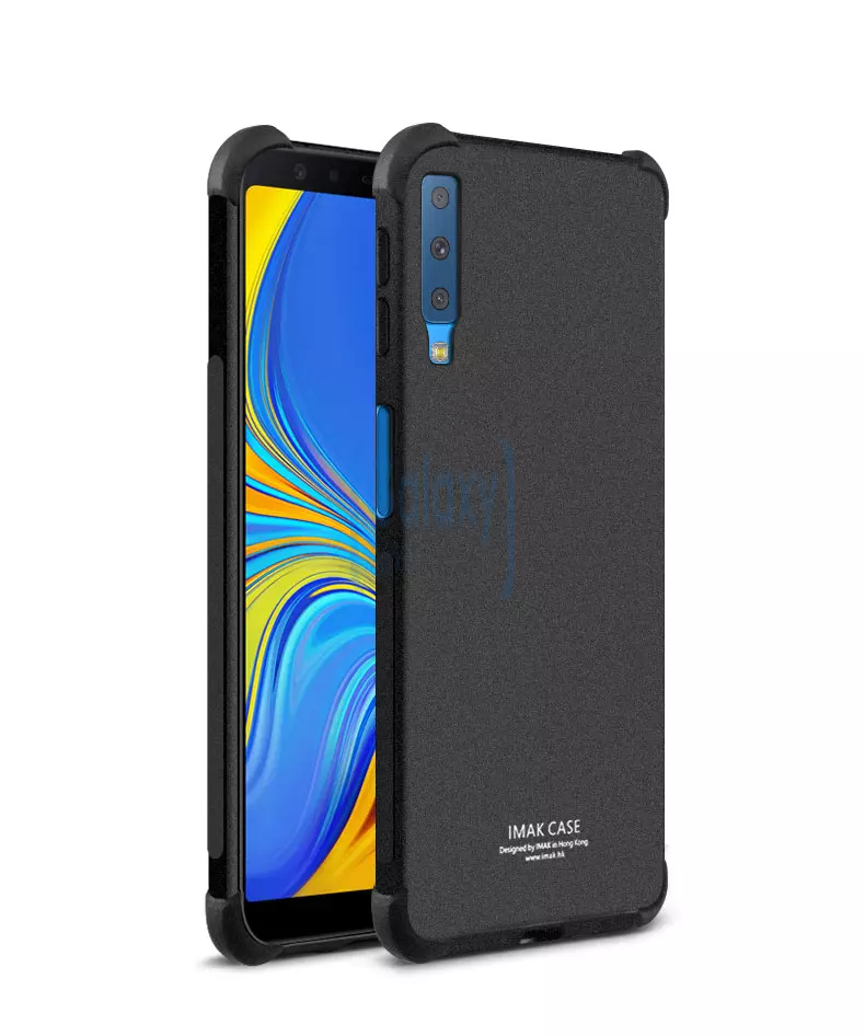 Чехол бампер Imak Shock-resistant Case для Samsung Galaxy A7 2018 Matte black (Матовый черный)