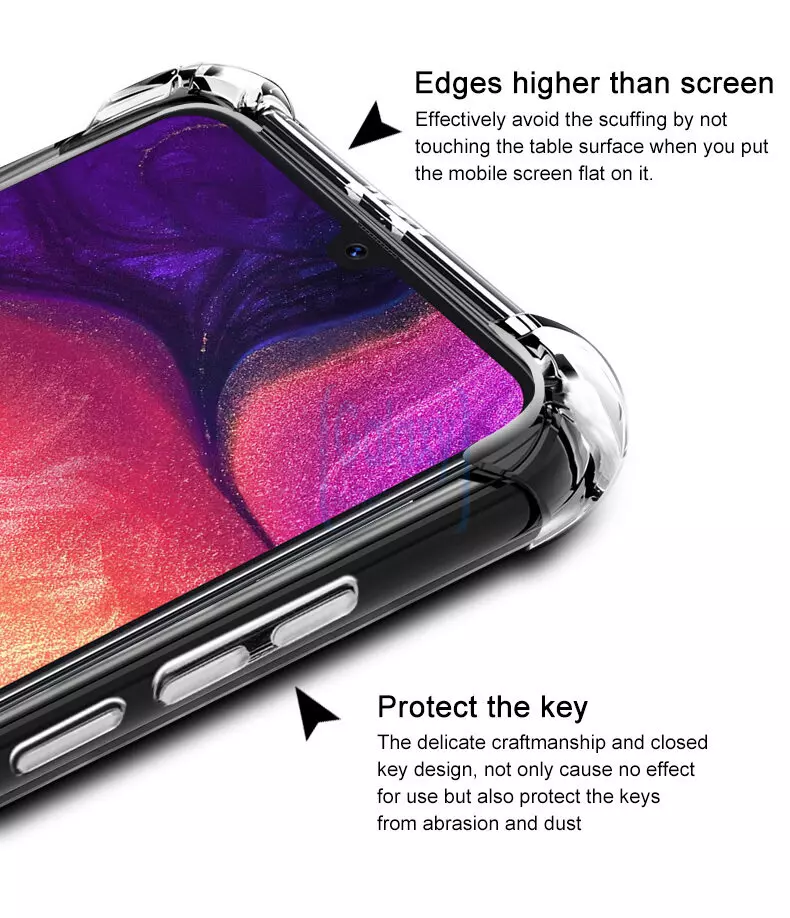 Чехол бампер Imak Shock-resistant Case для Samsung Galaxy A70 Transparent (Прозрачный)